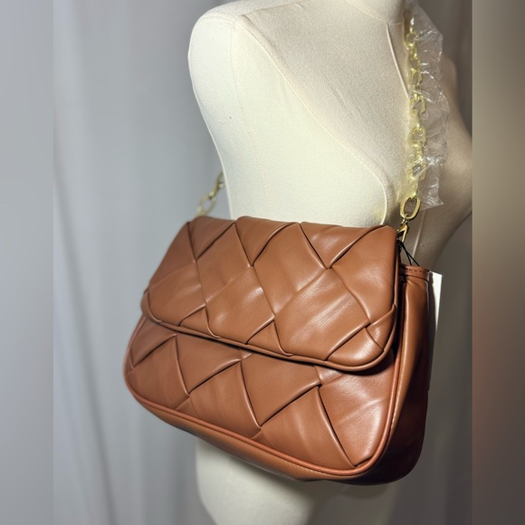 Jules Kae Lillian crossbody or clutch Purse, Butter soft Vegan leather camel - Picture 12 of 13